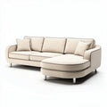 Sectional sofa with tufted upholstery in gray fabric 210 x 90 x 85cm