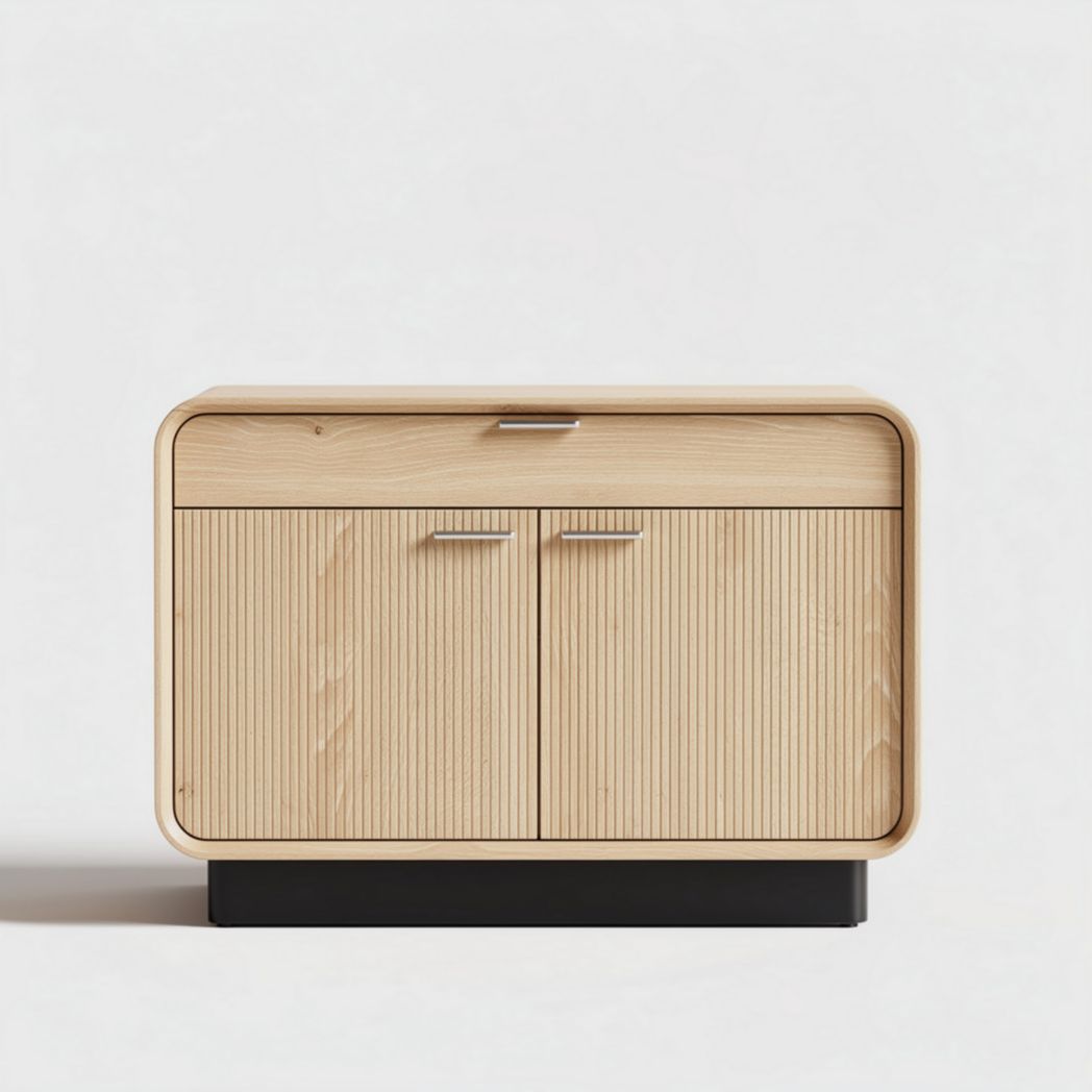 Wooden nightstand with two doors and drawer dimensions 60 x 40 x 50cm