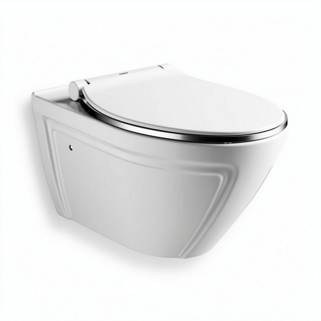 Wall-mounted toilet ceramic structure compact design white finish 40 x 50 x 30cm