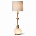 Leaf design floor lamp with glass base and pleated shade 25 x 25 x 150cm