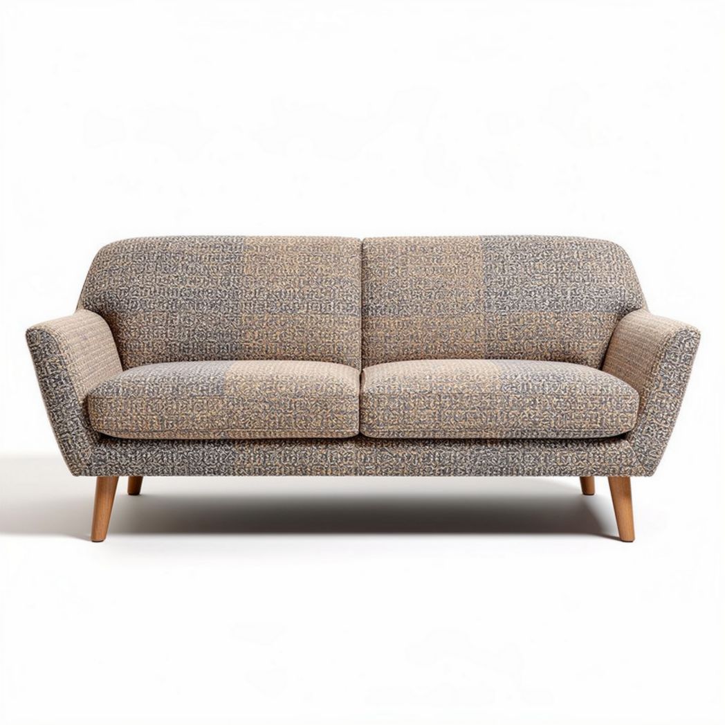 Two-seat sofa with fabric upholstery and wooden legs 180 x 80 x 75cm