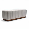 Fabric upholstered storage bench with wooden base 150 x 40 x 45cm