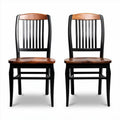 Wooden dining chairs set of two in black and natural finish 45 x 45 x 95cm